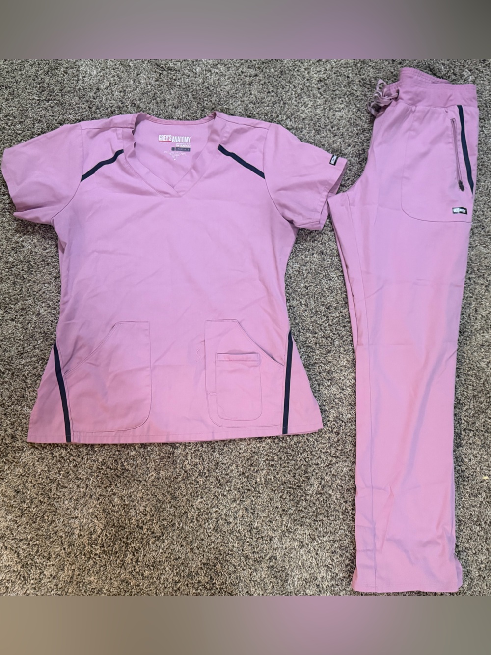 Grey's Anatomy Pink Straight Leg Scrub Set